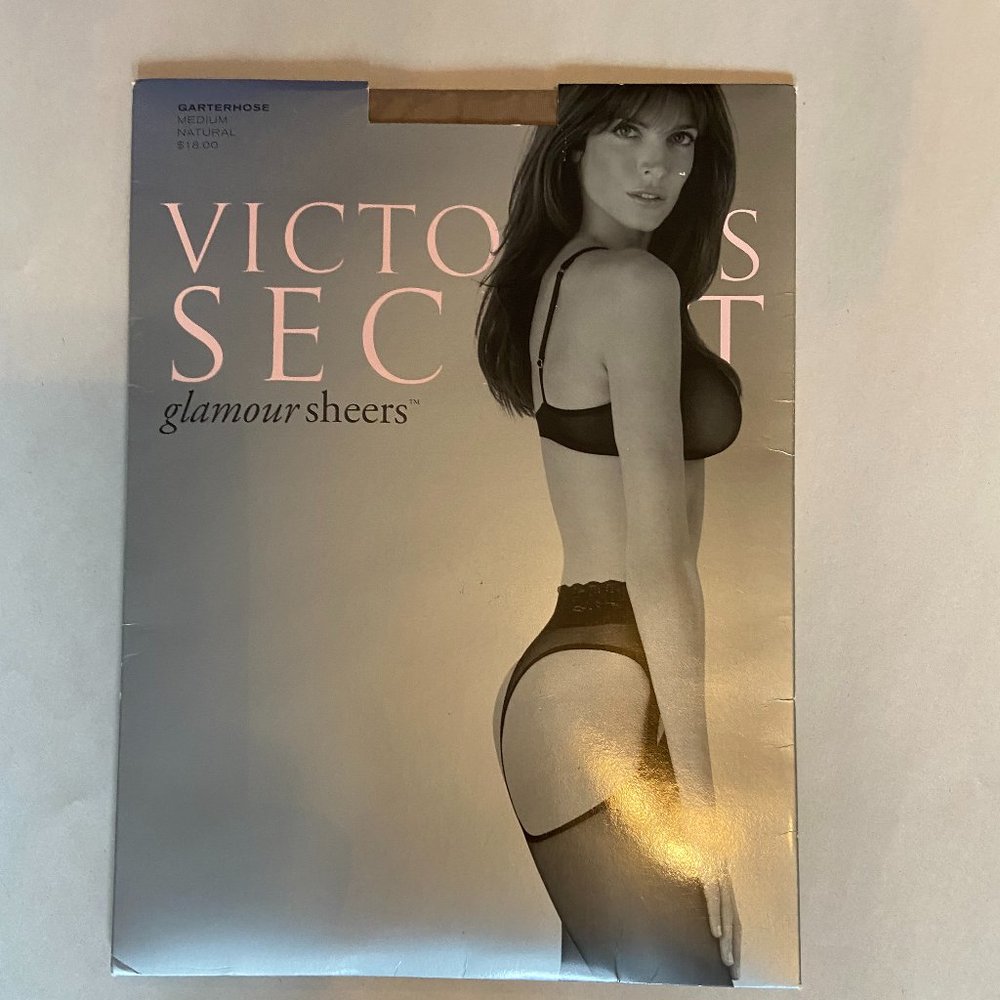 Victoria's Secret Lace Top Thigh Highs Glamour Sheers Stockings Natural Medium